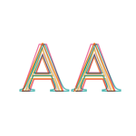 De letters AA in de gekleurde stijl van VAB