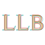 De letters LLB in gekleurde VAB stijl
